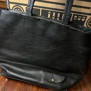 J. Crew Black Leather Women's Tote Bag